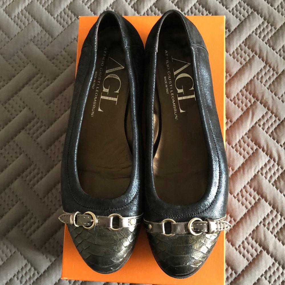 AGL Navy Flat Shoes